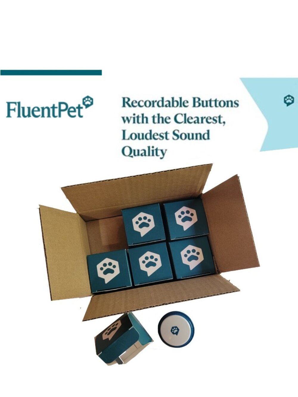 FluentPet Speak Up! Multi-Pack Buttons (6 buttons)